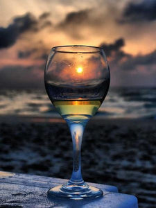 Setting Sun Captured Paint by Diamonds