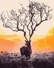 Load image into Gallery viewer, Stag Antlers Fantasy Tree Paint by Numbers