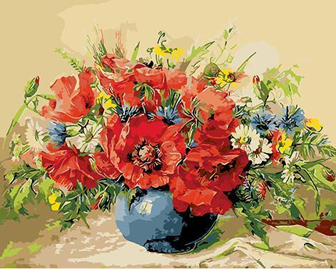 Still Life Poppies Paint by Numbers