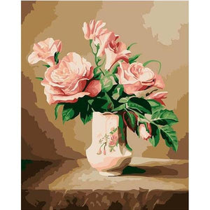 Stunning Pink Roses Paint by Numbers