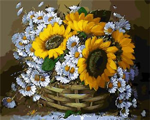 Sunflowers & Daisies Paint by Numbers