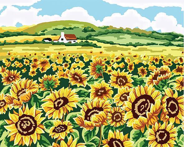 Sunflowers Field Paint by Numbers