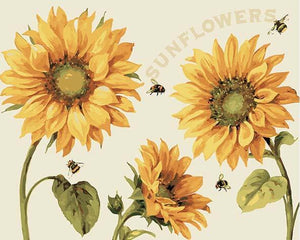 Sunflowers & Honey Bees Paint by Numbers