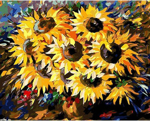 Sunflowers Vase Paint by Numbers