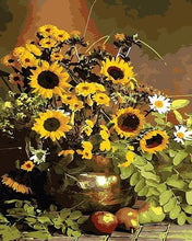 Load image into Gallery viewer, Sunflowers in Copper Vase Paint by Numbers