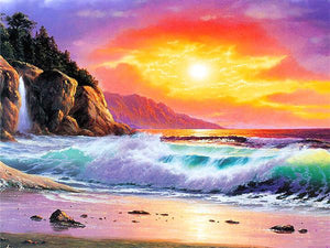 Sunset Beach Paint by Diamonds
