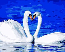 Load image into Gallery viewer, Swans Pair Paint by Numbers