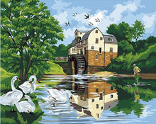 Load image into Gallery viewer, Swans in the Lake Paint by Numbers