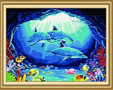 Load image into Gallery viewer, Three Dolphins Paint by Numbers