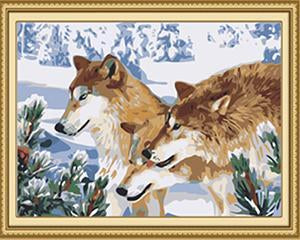 Three Wolves Paint by Numbers