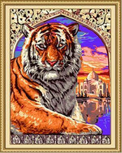 Load image into Gallery viewer, Tiger &amp; Taj Mahal Paint by Numbers