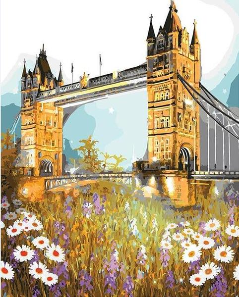 Tower Bridge & Flowers Paint by Numbers