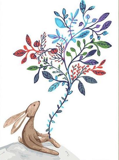 Tree & Rabbit Paint by Numbers