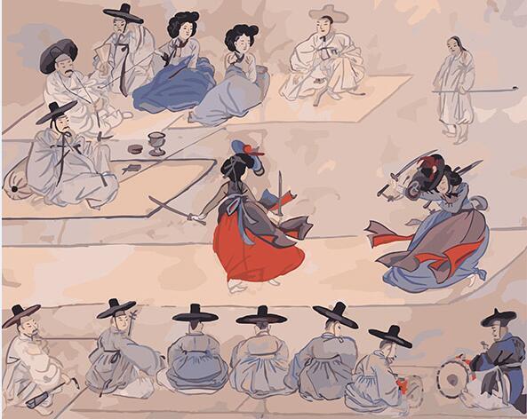 Two-Sword Dance Paint by Numbers