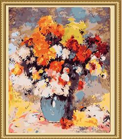 Vase of Chrysanthemums Paint by Numbers