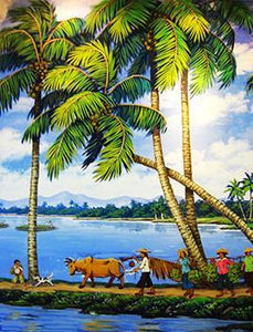 Village Scenery Paint by Numbers