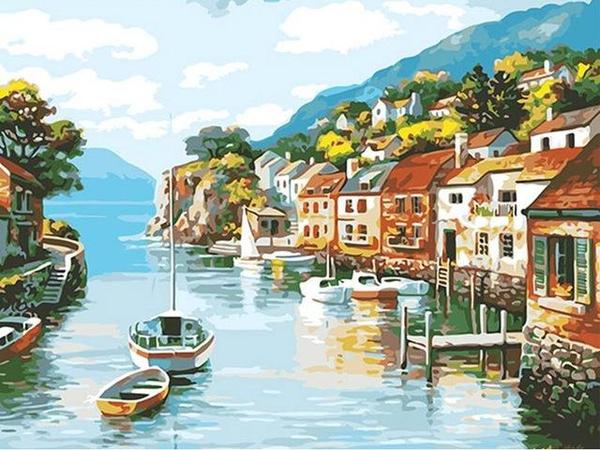 Village on Water Paint by Numbers