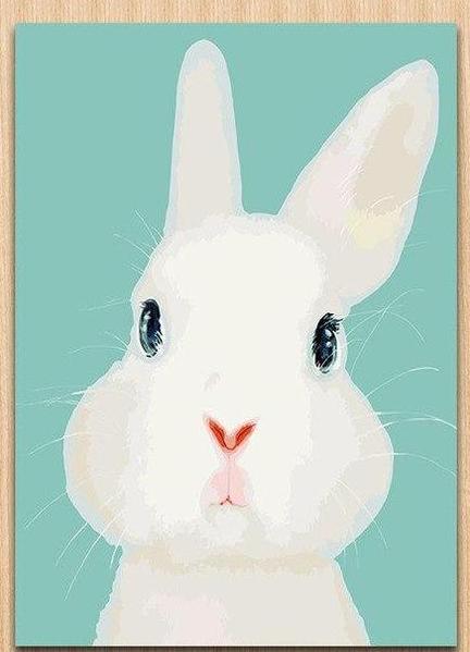 White Bunny Paint by Numbers