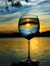 Load image into Gallery viewer, Wine Glass Landscape Paint by Diamonds