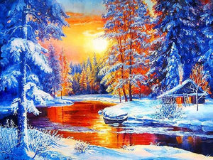 Winter Sunset Paint by Diamonds