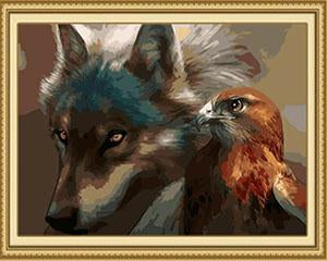 Wolf & Eagle Paint by Numbers