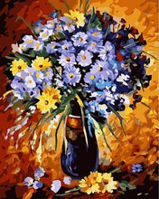 Load image into Gallery viewer, Yellow &amp; Purple Daisies Paint by Numbers
