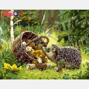 Cute Hedgehog Painting Diy With Paint By Numbers