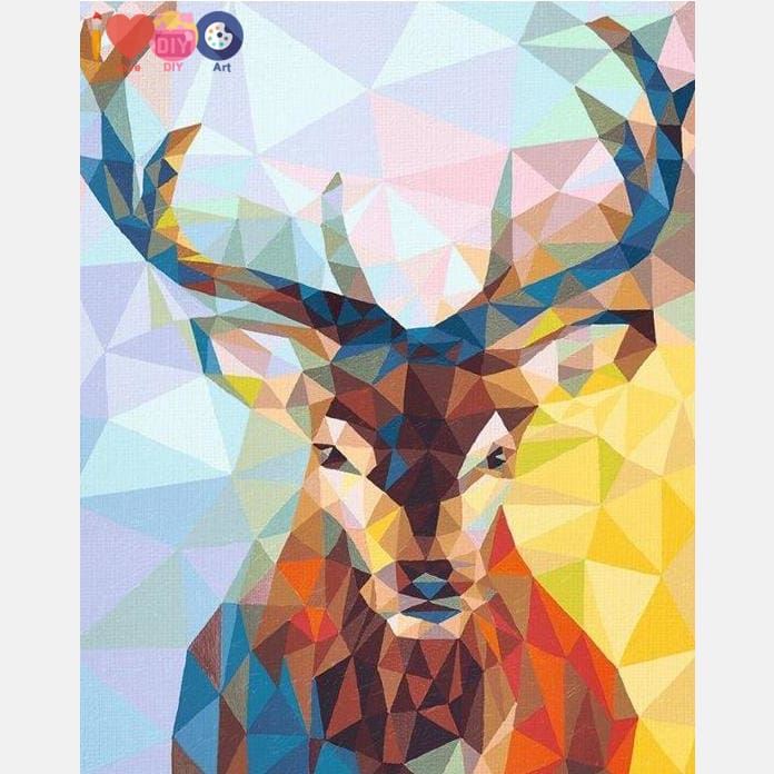 Wild Deer Abstract Paint By The Numbers