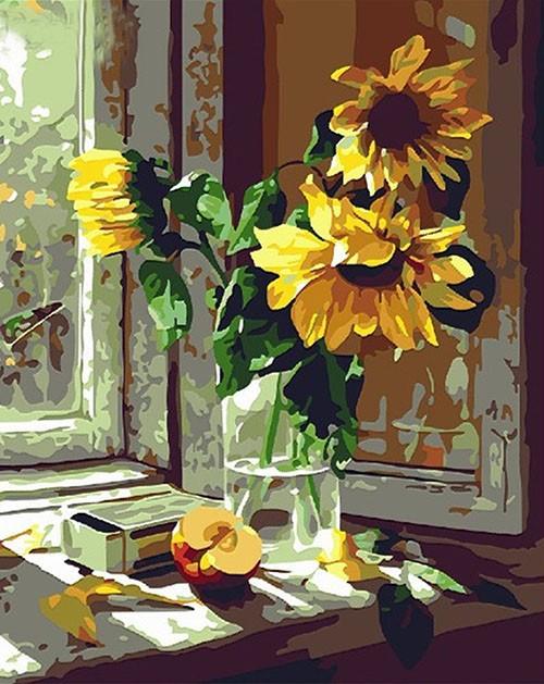 Sun Flowers Painting DIY - Start Painting