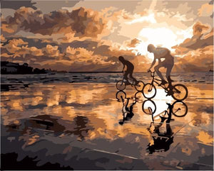 DIY Painting - Cycling on the Beach