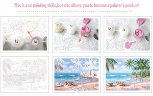 Pink White Flower DIY Painting By Numbers - A Unique Gift