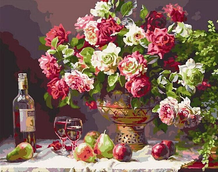 Beautiful Fruits and Flowers Painting - Paint by Numbers