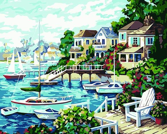 Seaside Town - Paint by Numbers Kit – I Love DIY Art