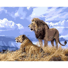 Load image into Gallery viewer, Lion and Lioness Somewhere in Africa - Paint by Numbers