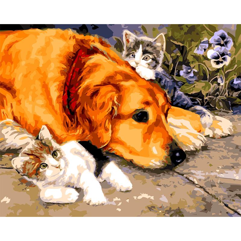 Cat & Dog Pets Lover - Painting by Numbers
