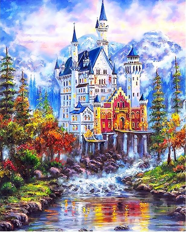 Castle in the Fairy Land - Paint by Numbers for Kids and Adults