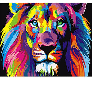 Colorful Lion Abstract Painting with DIY Kit