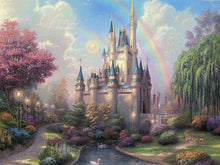 Load image into Gallery viewer, Rainbow and Castle in the Forest Painting - Paint by Numbers Kit