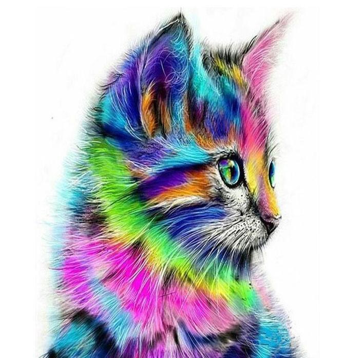 Cute Colorful Cat DIY Painting - Paint by Numbers
