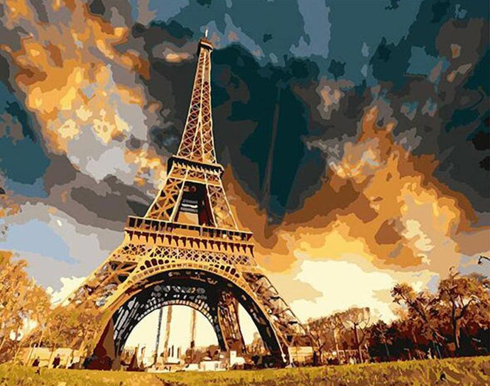 France Paris Eiffel Tower Painting in Numbers