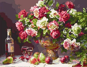 Beautiful Fruits and Flowers Painting - Paint by Numbers