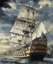 Load image into Gallery viewer, Vintage War Ship Pirates of Caribbean Painting DIY Kit