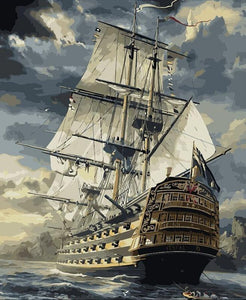 Vintage War Ship Pirates of Caribbean Painting DIY Kit