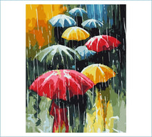 Load image into Gallery viewer, umbrellas paint by numbers