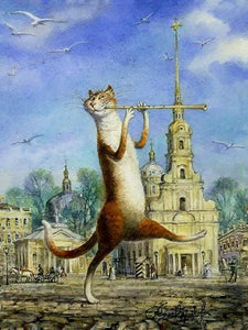 Musical Cat DIY Painting with Numbers