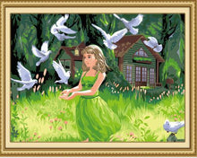 Load image into Gallery viewer, Lovely Girl with Beautiful Pigeons in the Green Fields