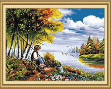 Load image into Gallery viewer, fishing boy paint by numbers