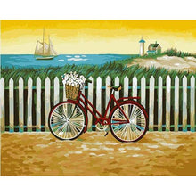 Load image into Gallery viewer, A Beautiful Painting for Bicycle, Ship and a House - PBN
