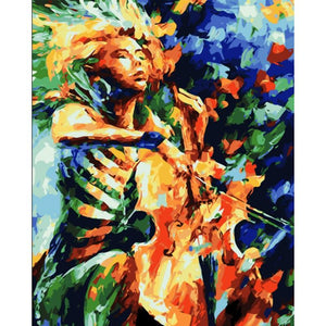 Artistic Colorful Violinist Painting - Paint by Numbers - ART
