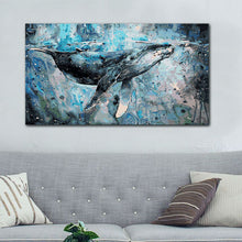 Load image into Gallery viewer, Big Blue Whale Painting - paint by number